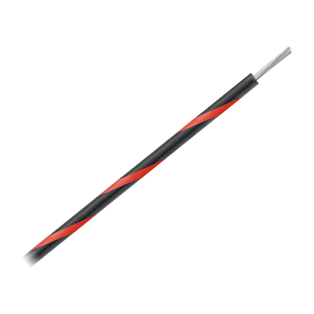Pacer 16 AWG Gauge Striped Marine Wire 1000' Spool - Black w/Red Stripe [WUL16BK-2-1000] - The Happy Skipper