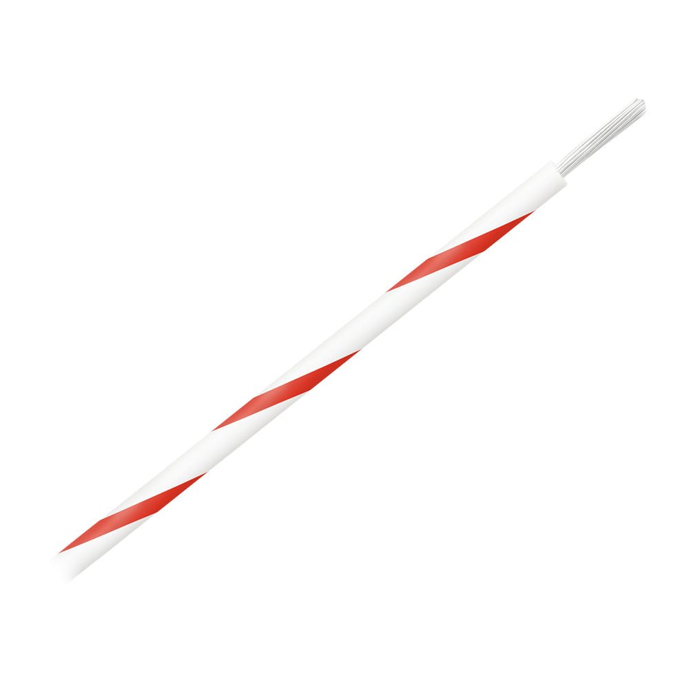 Pacer 16 AWG Gauge Striped Marine Wire 500' Spool - White w/Red Stripe [WUL16WH-2-500] - The Happy Skipper