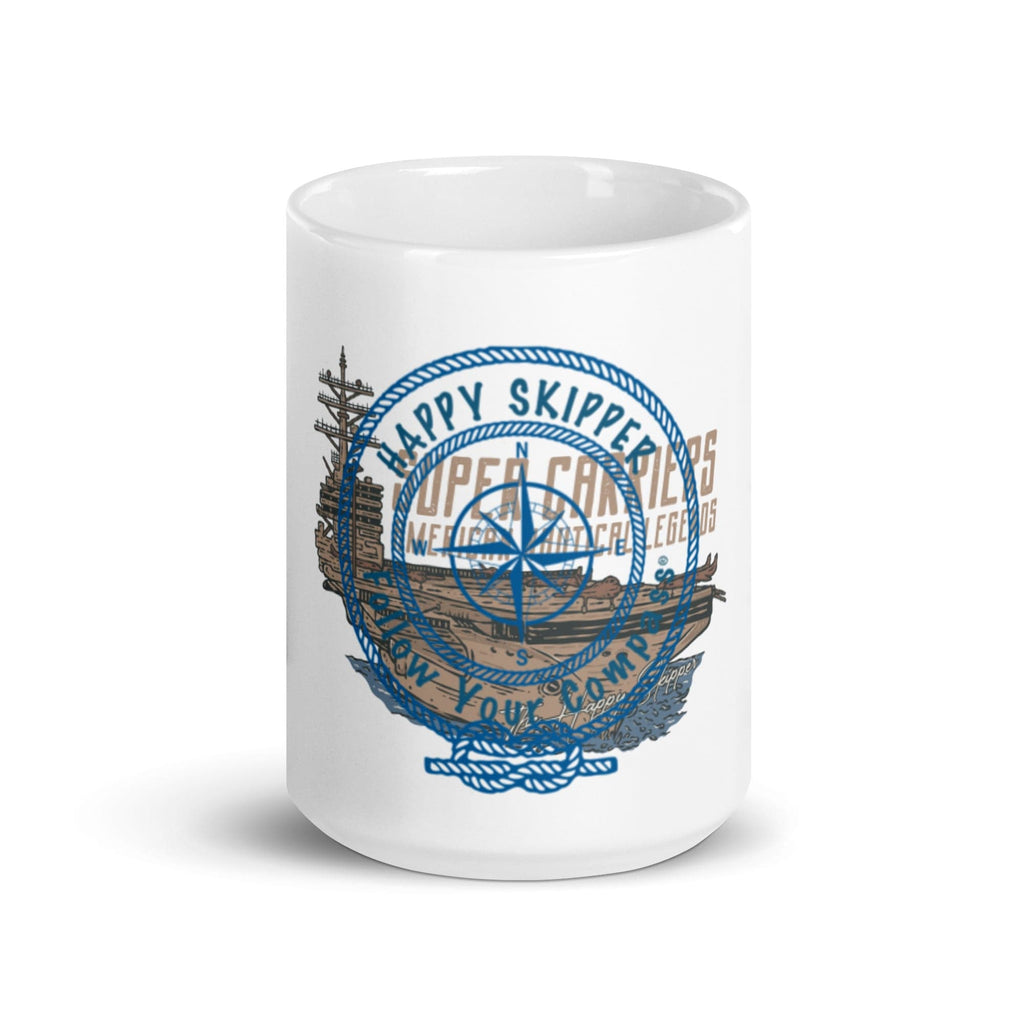 American Nautical Legends - Super Carriers White Coffee Cup - The Happy Skipper