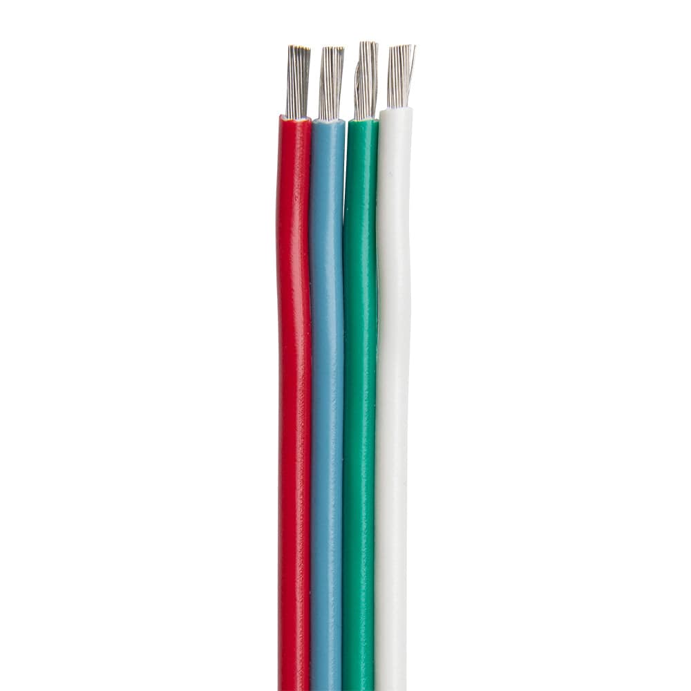 Ancor Flat Ribbon Bonded RGB Cable 18/4 AWG - Red, Light Blue, Green White - 100 [160010] - The Happy Skipper