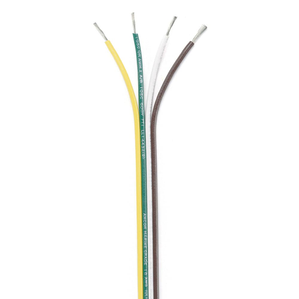 Ancor Ribbon Bonded Cable - 16/4 AWG - Brown/Green/White/Yellow - Flat - 100' [154510] - The Happy Skipper