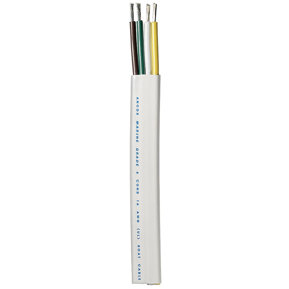 Ancor Trailer Cable - 16/4 AWG - Yellow/White/Green/Brown - Flat - 100' [154010] - The Happy Skipper