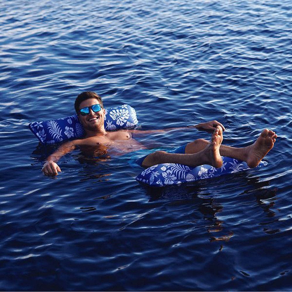 Aqua Leisure 4-In-1 Monterey Hammock Supreme XL 53" x 31.5" - Hibiscus Pineapple Royal Blue [APL18904S2] - The Happy Skipper