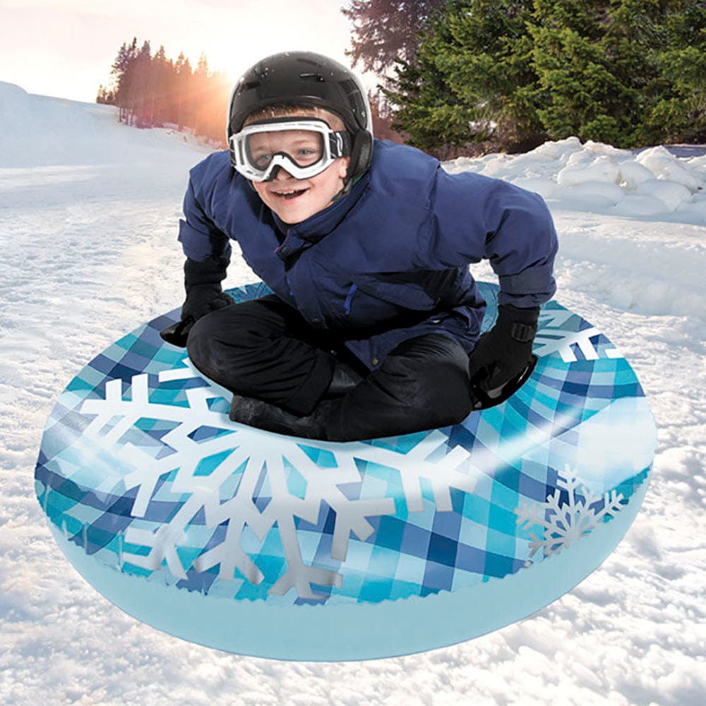 Aqua Leisure 43" Pipeline Sno Clear Top Racer Sno-Tube - Cool Blue Plaid [PST13365S2] - The Happy Skipper