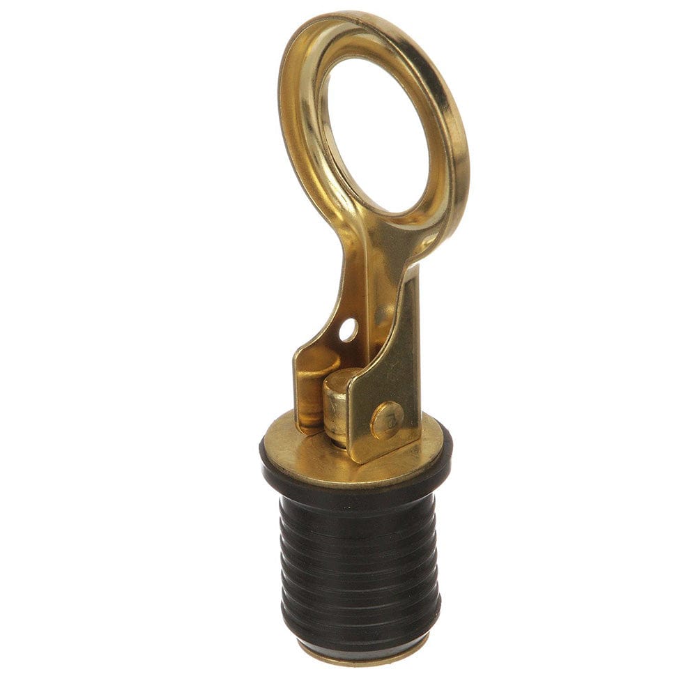 Attwood Snap-Handle Brass Drain Plug - 1" Diameter [7524A7] - The Happy Skipper