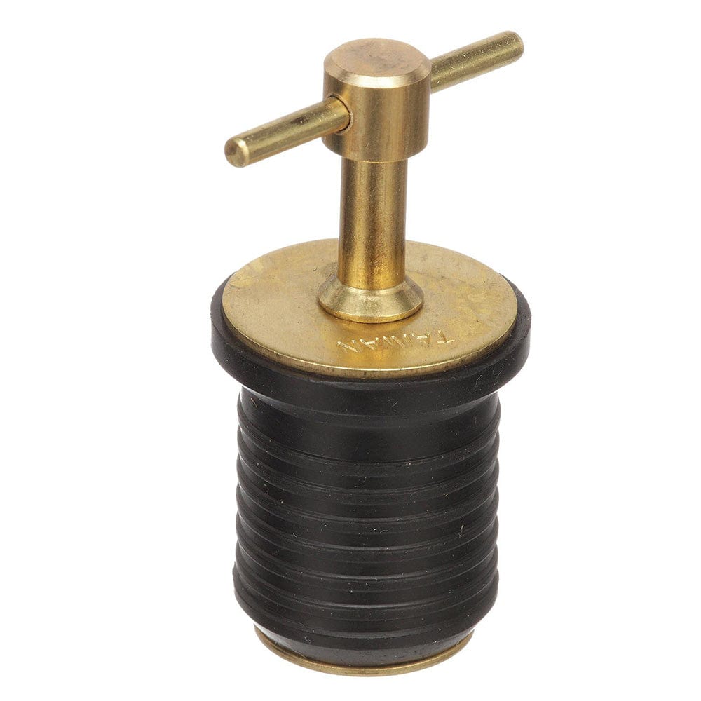 Attwood T-Handle Brass Drain Plug - 1" Diameter [7526A7] - The Happy Skipper