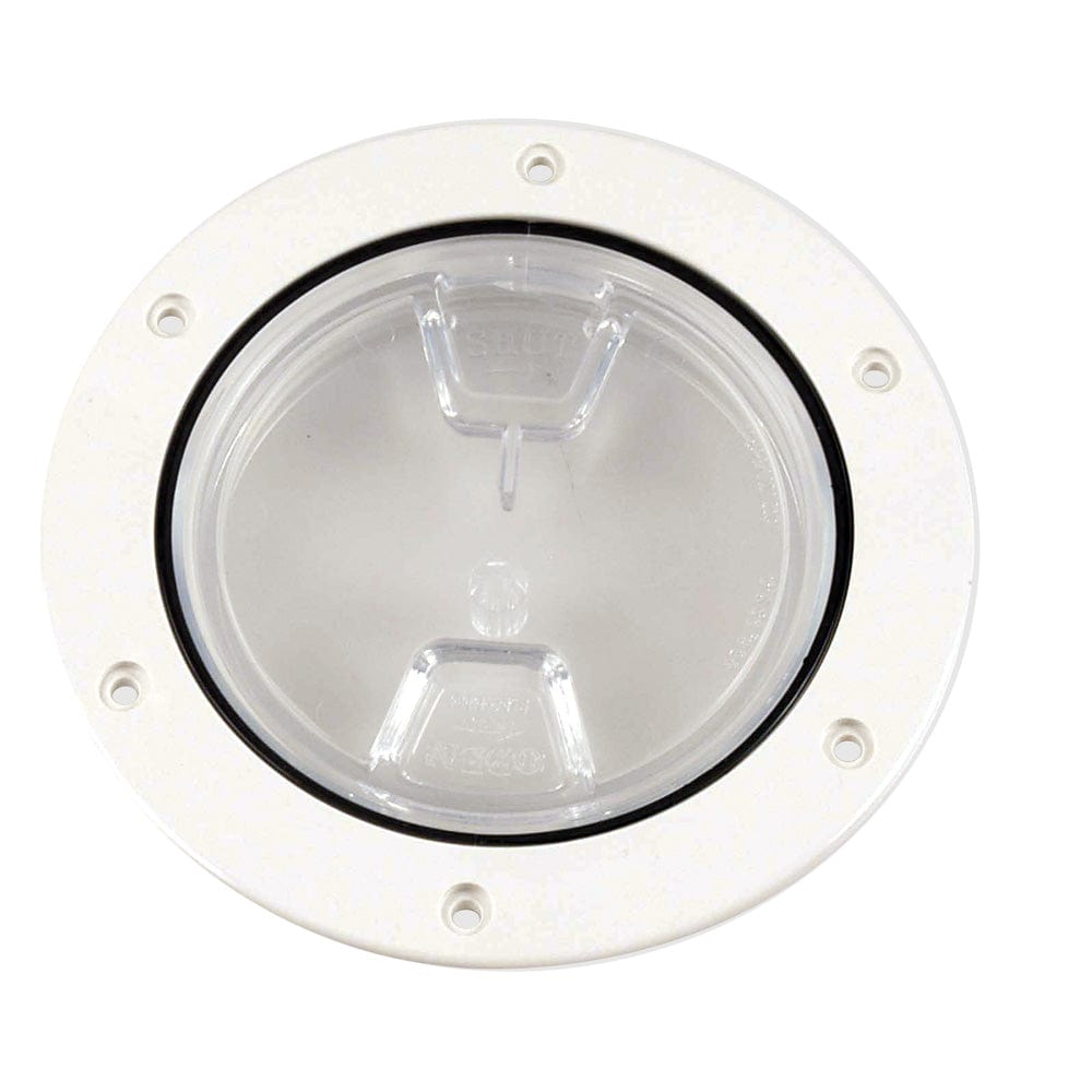 Beckson 4" Clear Center Screw-Out Deck Plate - White [DP40-W-C] - The Happy Skipper