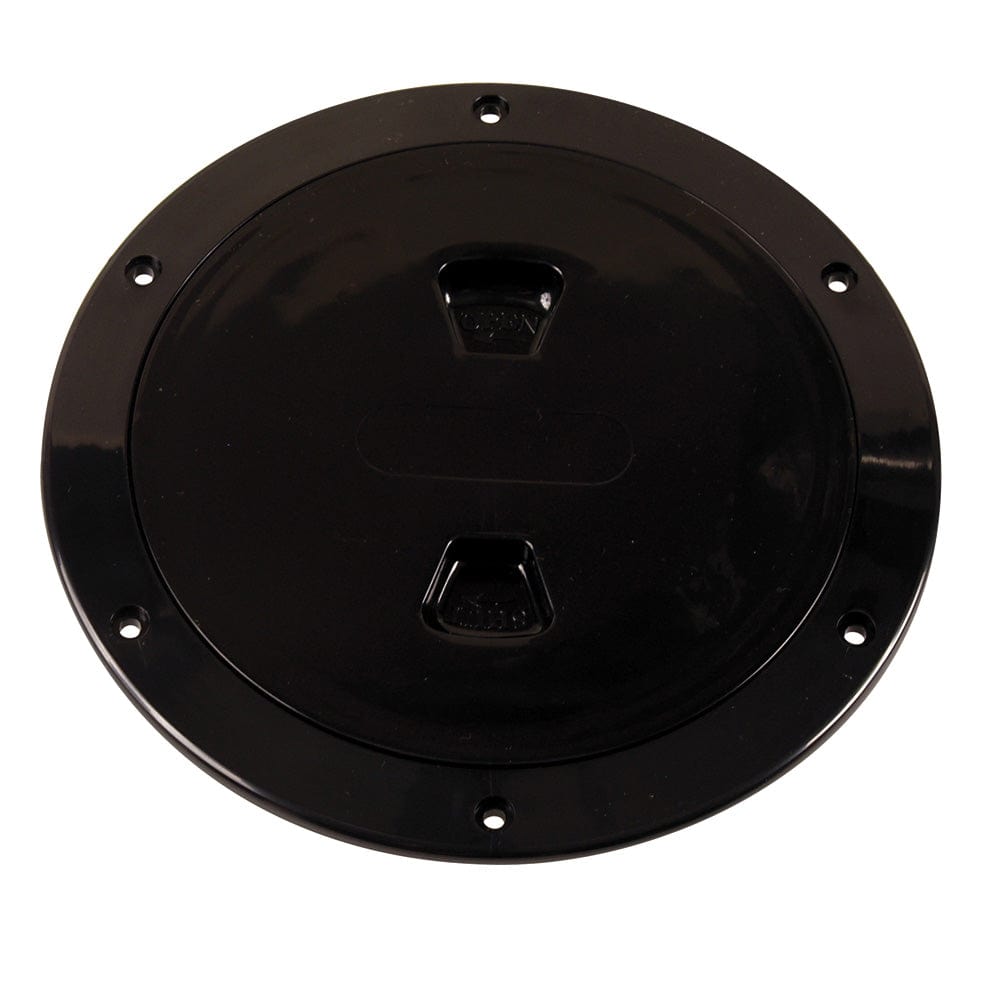 Beckson 6" Smooth Center Screw-Out Deck Plate - Black [DP60-B] - The Happy Skipper