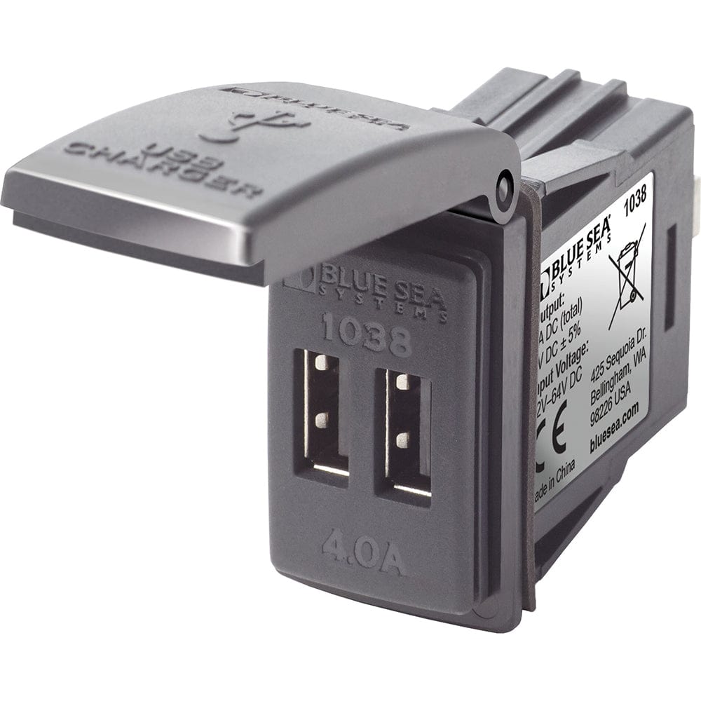 Blue Sea 1038 48V Dual USB Charger Contura Switch Mount [1038] - The Happy Skipper