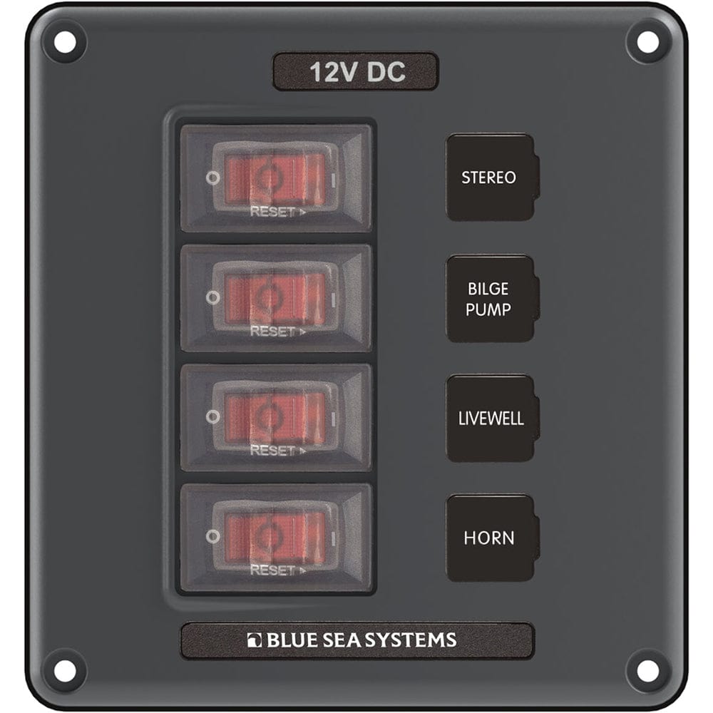 Blue Sea 4320 Circuit Breaker Switch Panel 4 Position - Gray [4320] - The Happy Skipper