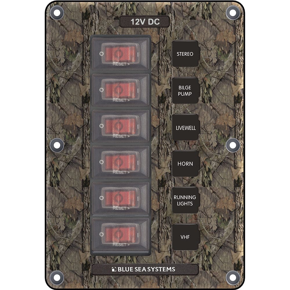 Blue Sea 4325 Circuit Breaker Switch Panel 6 Position - Camo [4325] - The Happy Skipper
