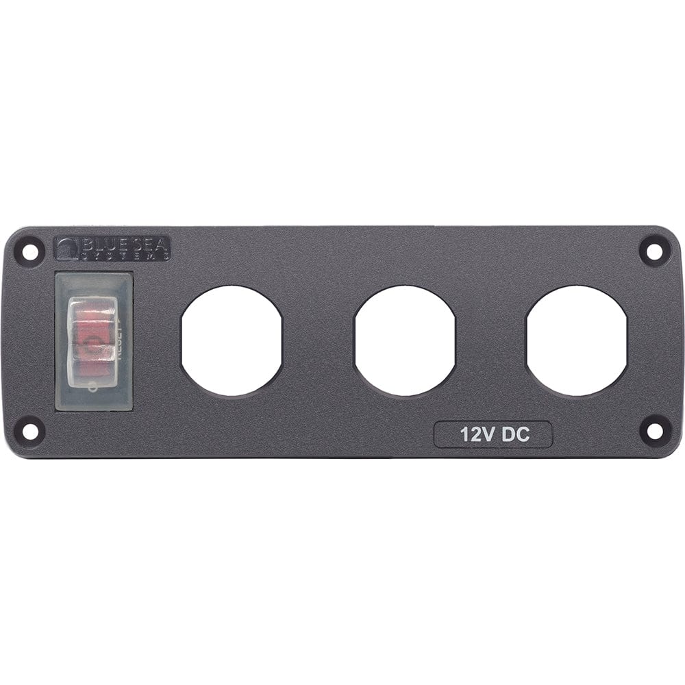 Blue Sea 4367 Water Resistant USB Accessory Panel - 15A Circuit Breaker, 3x Blank Apertures [4367] - The Happy Skipper