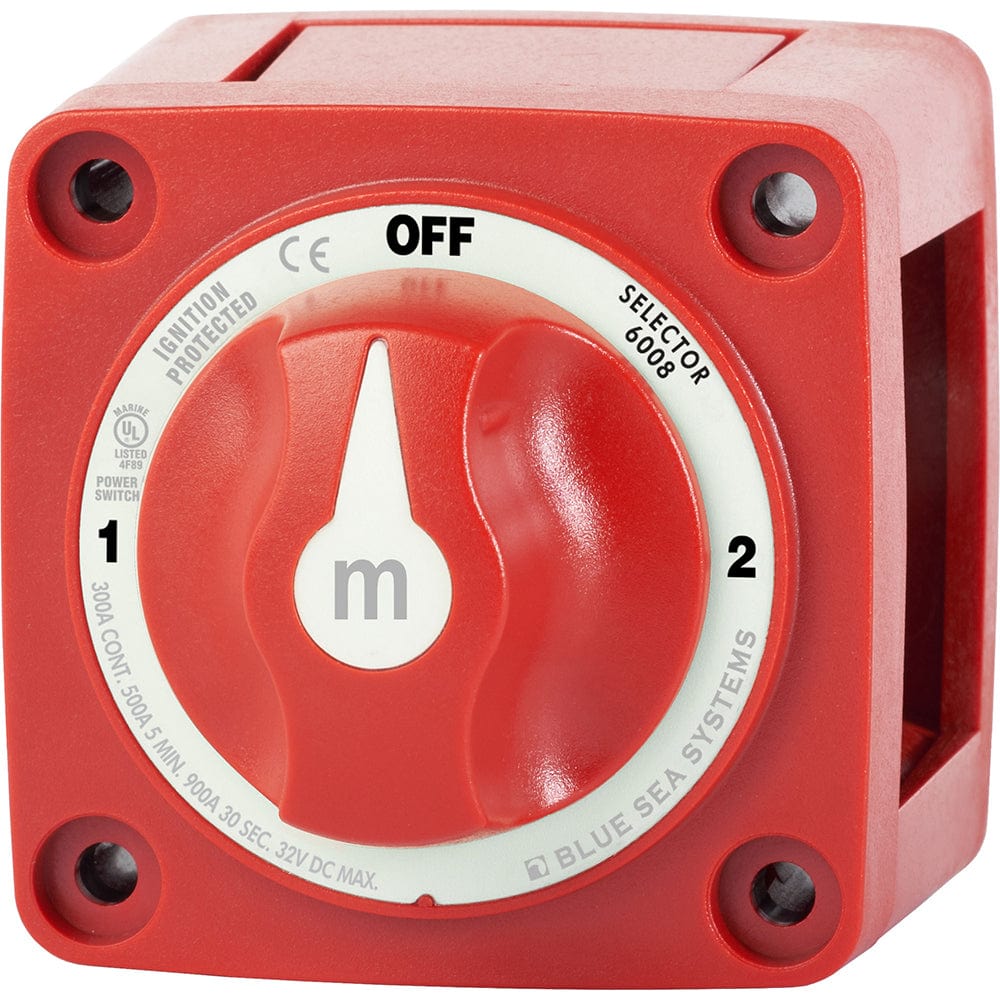Blue Sea 6008 M-Series Battery Switch 3 Position - Red [6008] - The Happy Skipper