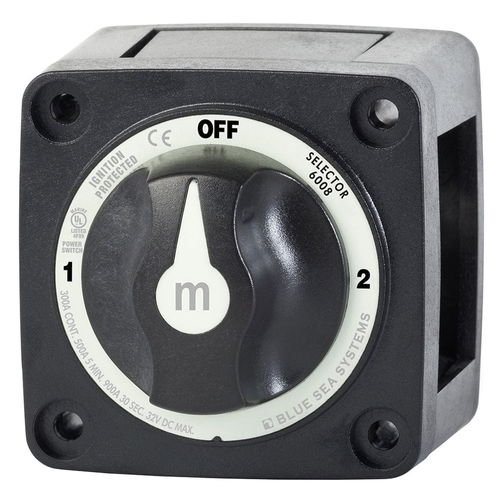 Blue Sea 6008200 m-Series Selector 3 Position Battery Switch - Black [6008200] - The Happy Skipper