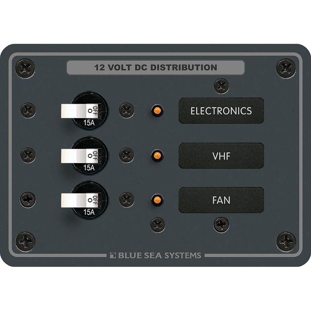 Blue Sea 8025 DC 3 Position Breaker Panel - White Switches [8025] - The Happy Skipper