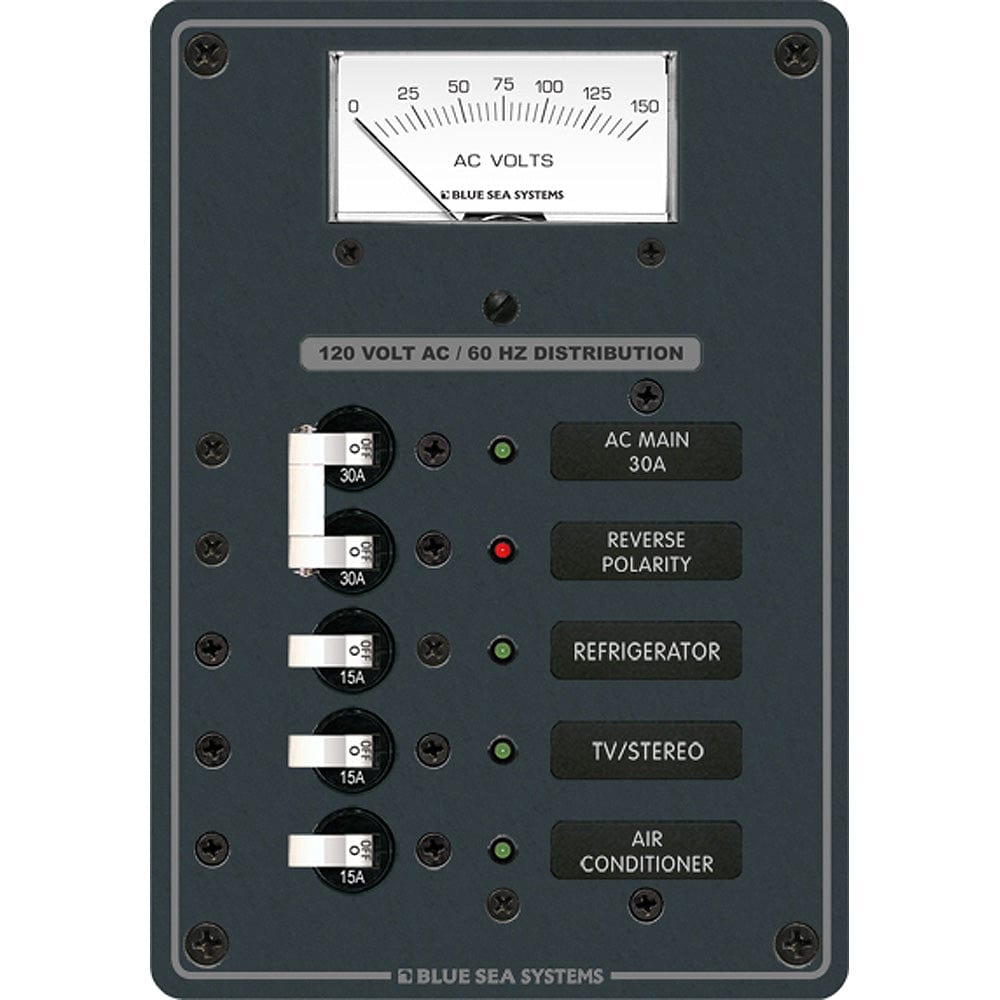 Blue Sea 8043 AC Main +3 Positions Toggle Circuit Breaker Panel - White Switches [8043] - The Happy Skipper