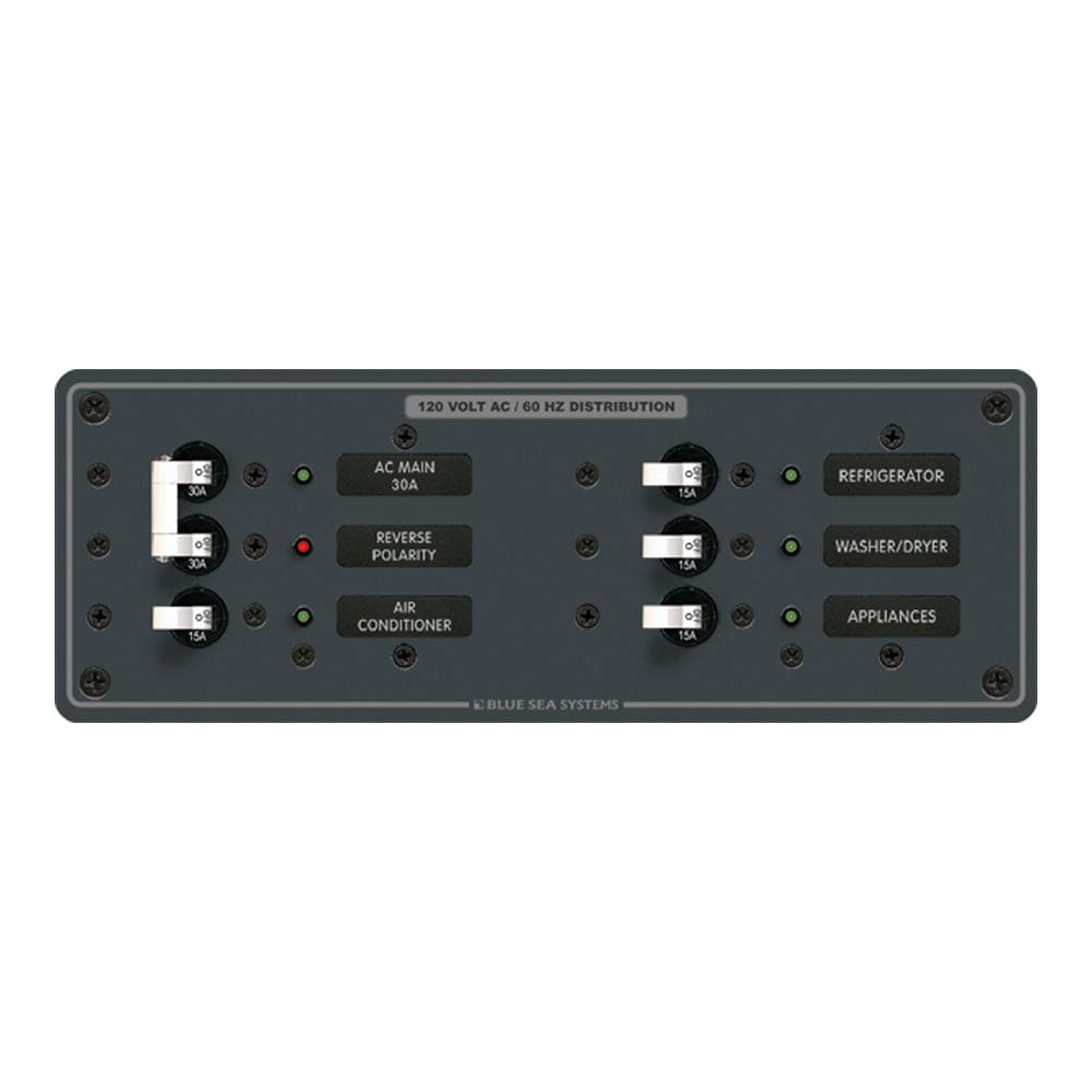 Blue Sea 8099 AC Main +4 Positions Toggle Circuit Breaker Panel (White Switches) [8099] - The Happy Skipper