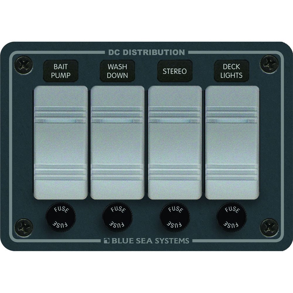 Blue Sea 8262 Waterproof Panel 4 Position - Slate Grey [8262] - The Happy Skipper