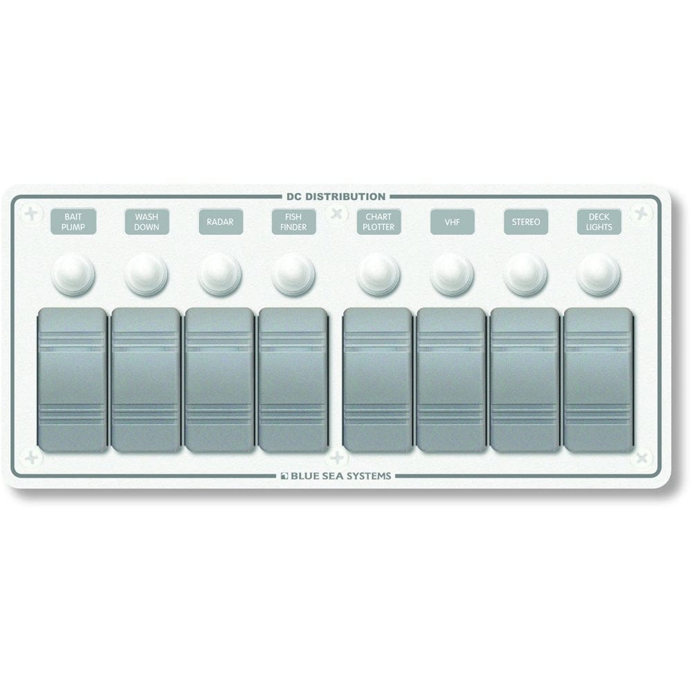 Blue Sea 8271 Water Resistant Panel - 8 Position - White - Horizontal Mount [8271] - The Happy Skipper