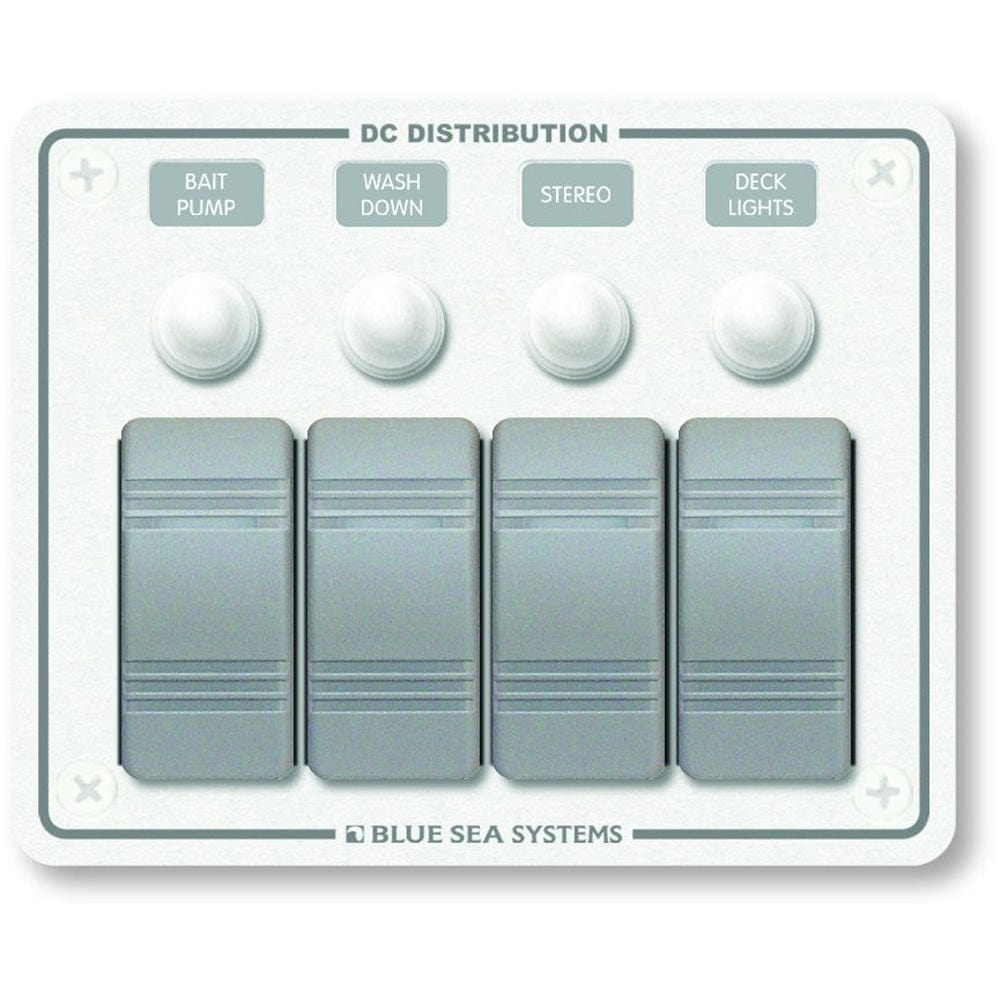 Blue Sea 8272 Water Resistant Panel - 4 Position - White - Horizontal Mount [8272] - The Happy Skipper