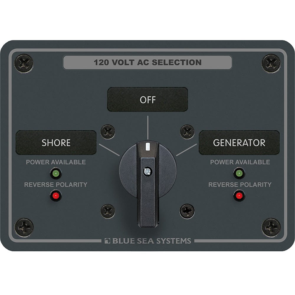 Blue Sea 8367 AC Rotary Switch Panel 30 Ampere 2 Positions + OFF, 2 Pole [8367] - The Happy Skipper