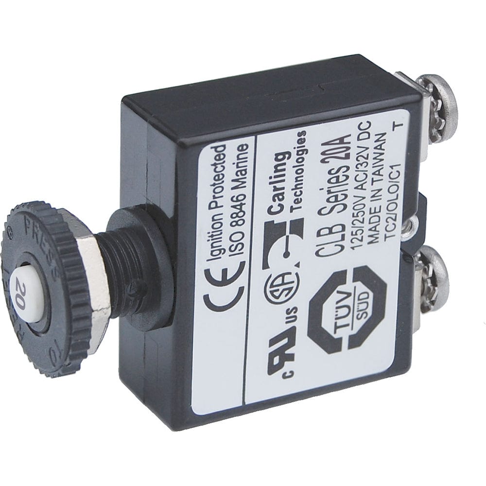 Blue Sea Push Button Reset Only Screw Terminal Circuit Breaker - 20 Amps [2134] - The Happy Skipper