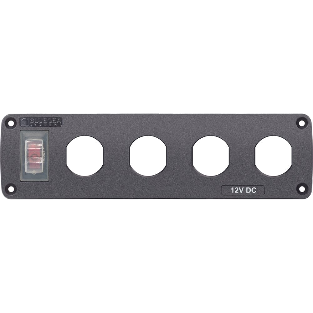 Blue Sea Water Resistant USB Accessory Panel - 15A Circuit Breaker, 4x Blank Apertures [4369] - The Happy Skipper