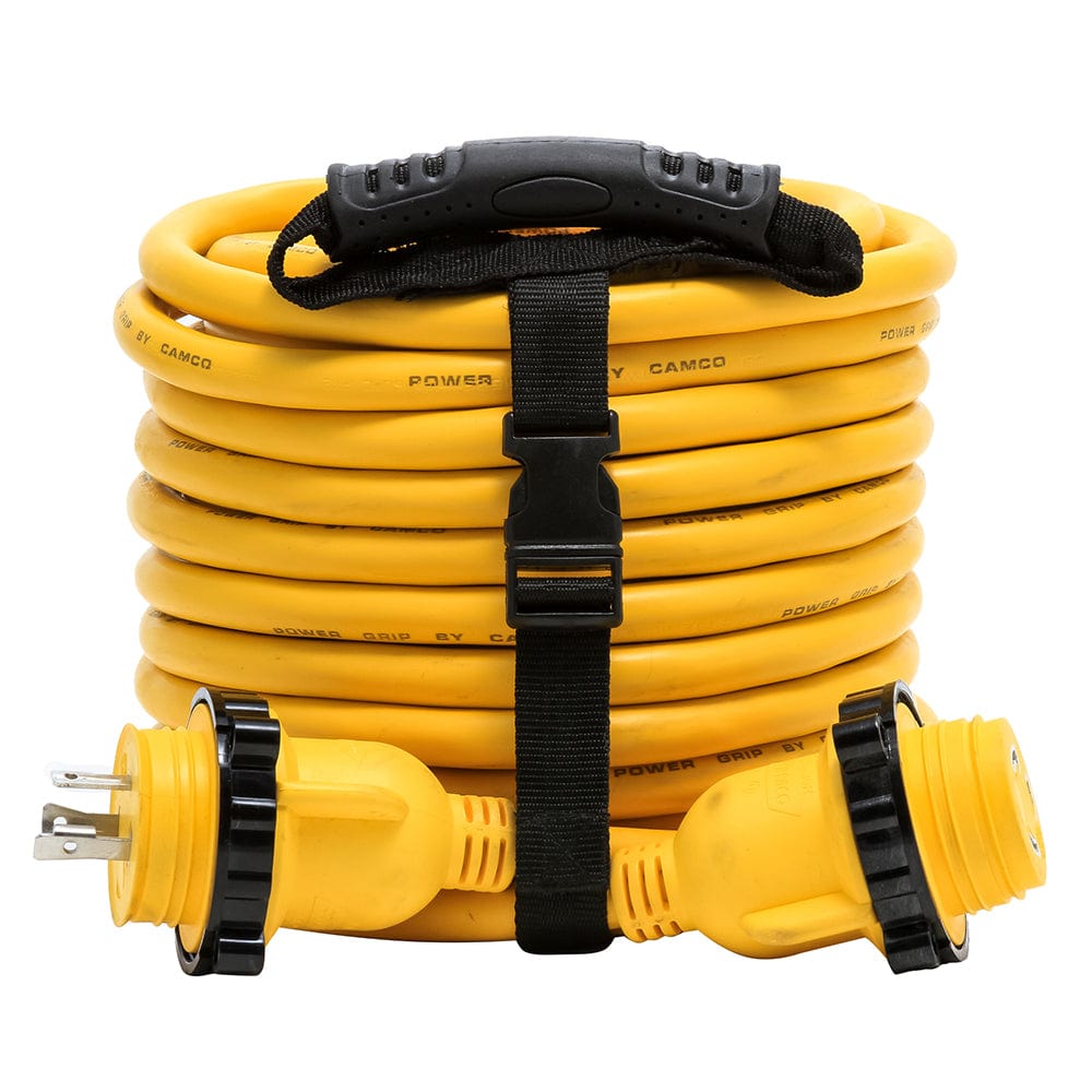 Camco 30 Amp Power Grip Marine Extension Cord - 50 M-Locking/F-Locking Adapter [55613] - The Happy Skipper