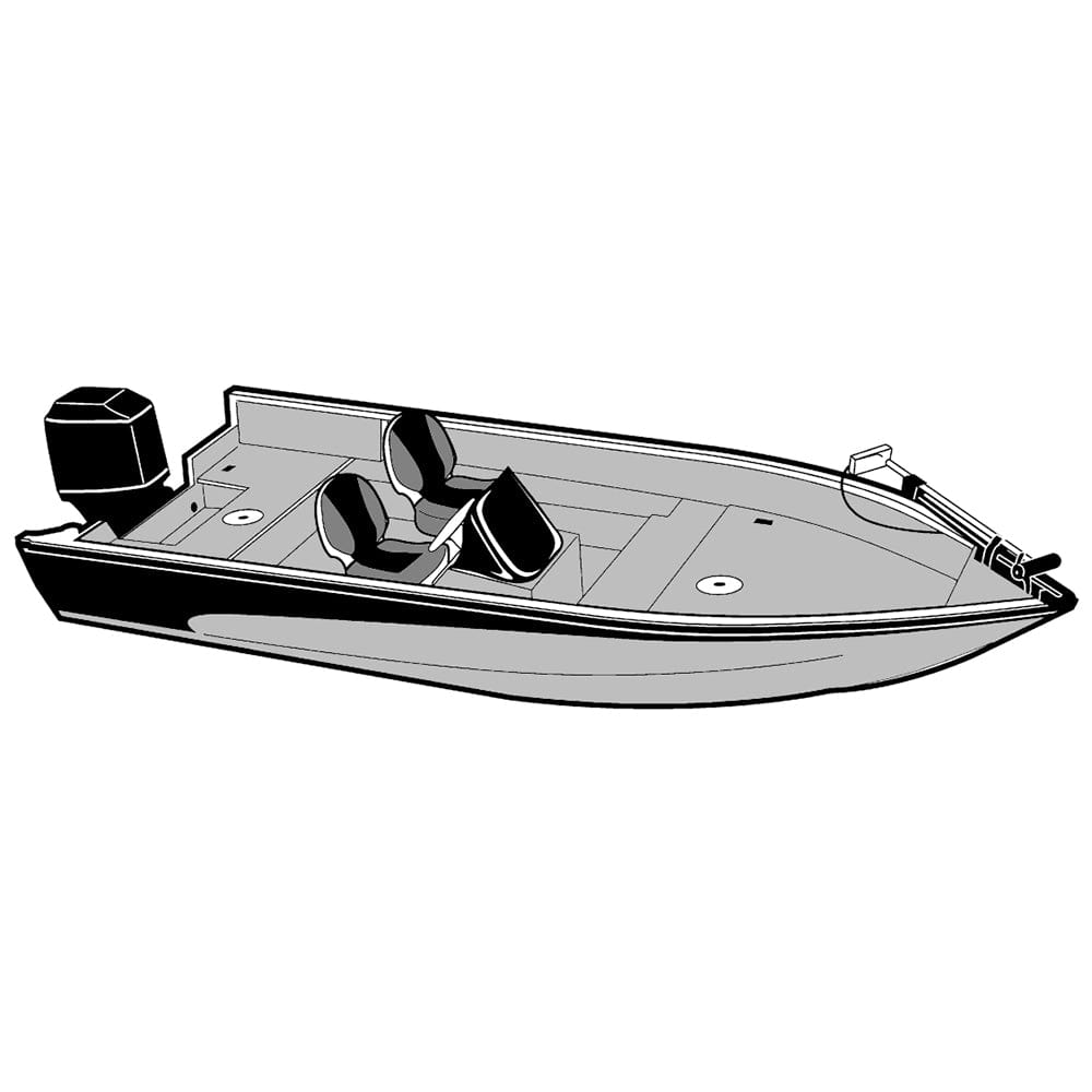 Carver Performance Poly-Guard Styled-to-Fit Boat Cover f/15.5 V-Hull Side Console Fishing Boats - Grey [72215P-10] - The Happy Skipper