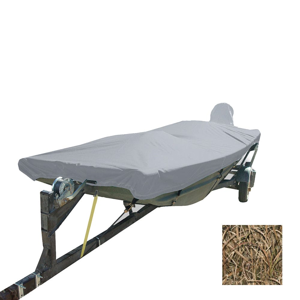 Carver Performance Poly-Guard Styled-to-Fit Boat Cover f/16.5 Open Jon Boats - Shadow Grass [74203C-SG] - The Happy Skipper