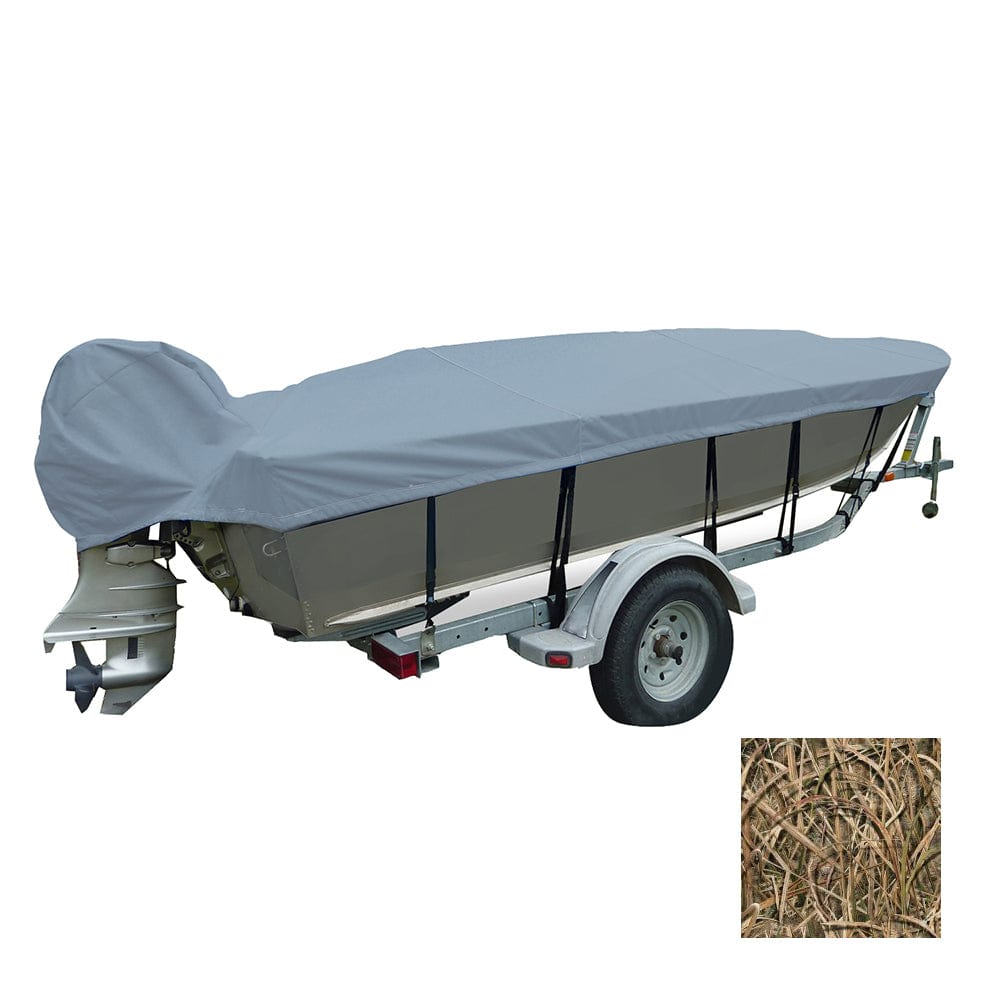 Carver Performance Poly-Guard Wide Series Styled-to-Fit Boat Cover f/15.5 V-Hull Fishing Boats - Shadow Grass [71115C-SG] - The Happy Skipper
