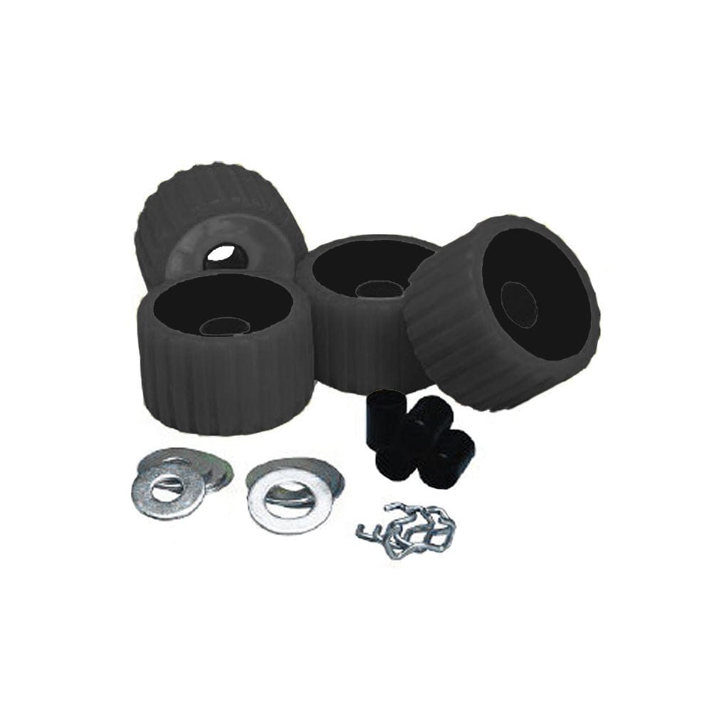 C.E. Smith Ribbed Roller Replacement Kit - 4 Pack - Black [29210] - The Happy Skipper