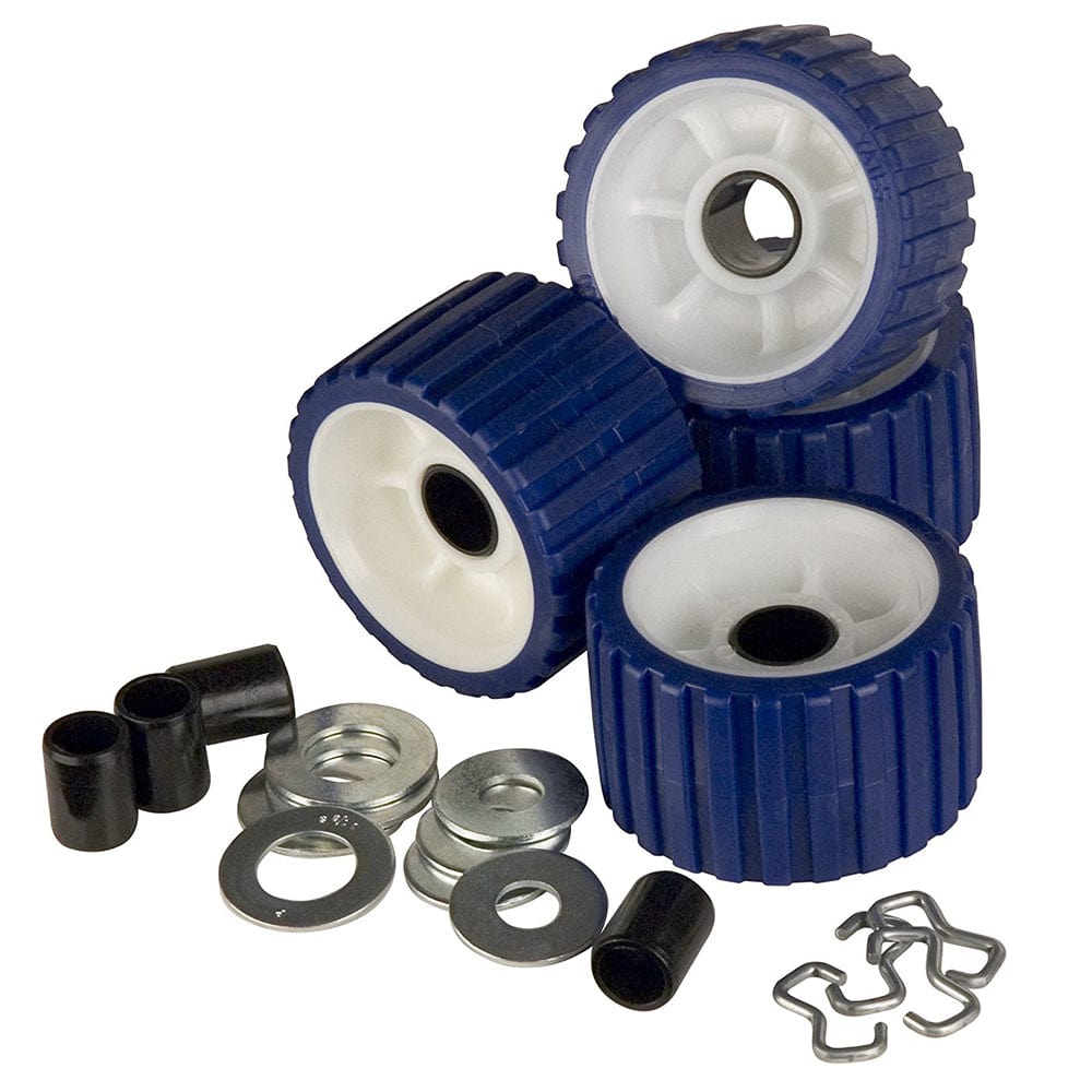 C.E. Smith Ribbed Roller Replacement Kit - 4-Pack - Blue [29320] - The Happy Skipper