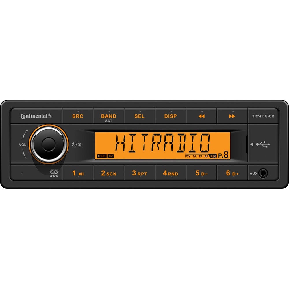 Continental Stereo w/AM/FM/USB - Harness Included - 12V [TR7411U-ORK] - The Happy Skipper