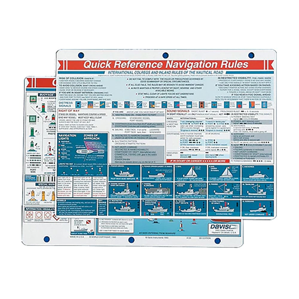 Davis Quick Reference Navigation Rules Card [125] - The Happy Skipper