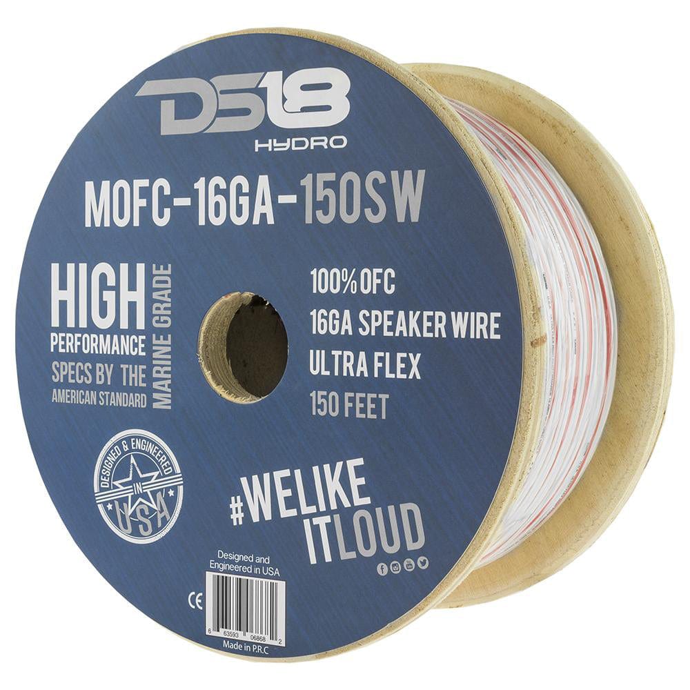 DS18 HYDRO Marine Grade OFC Speaker Wire 16 GA - 150 Roll [MOFC16GA150SW] - The Happy Skipper