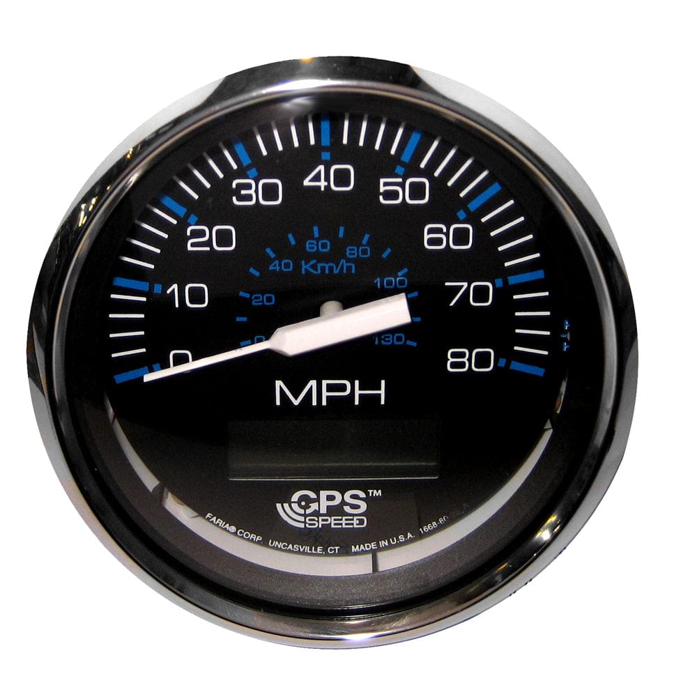 Faria Chesapeake Black 4" Speedometer w/ LCD Heading Display - 80MPH (GPS) [33730] - The Happy Skipper