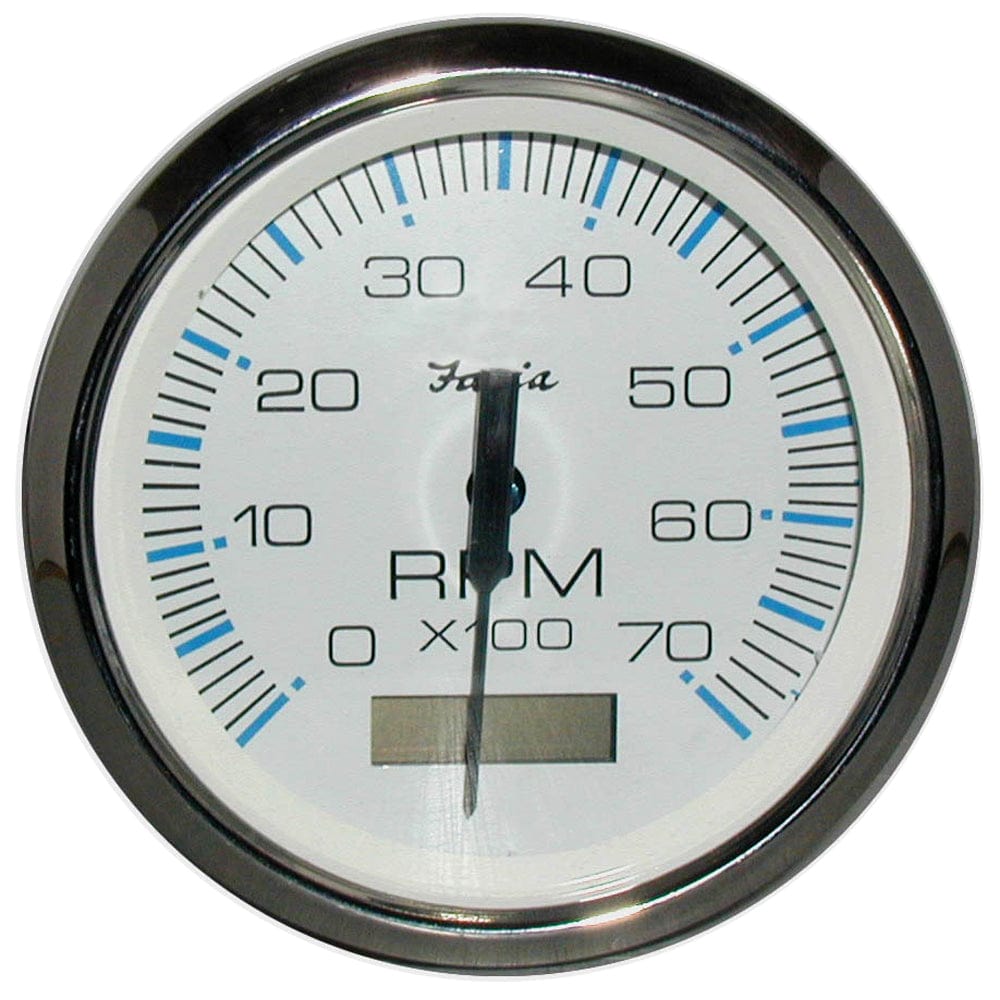 Faria Chesapeake White SS 4" Tachometer w/Hourmeter - 7000 RPM (Gas) (Outboard) [33840] - The Happy Skipper