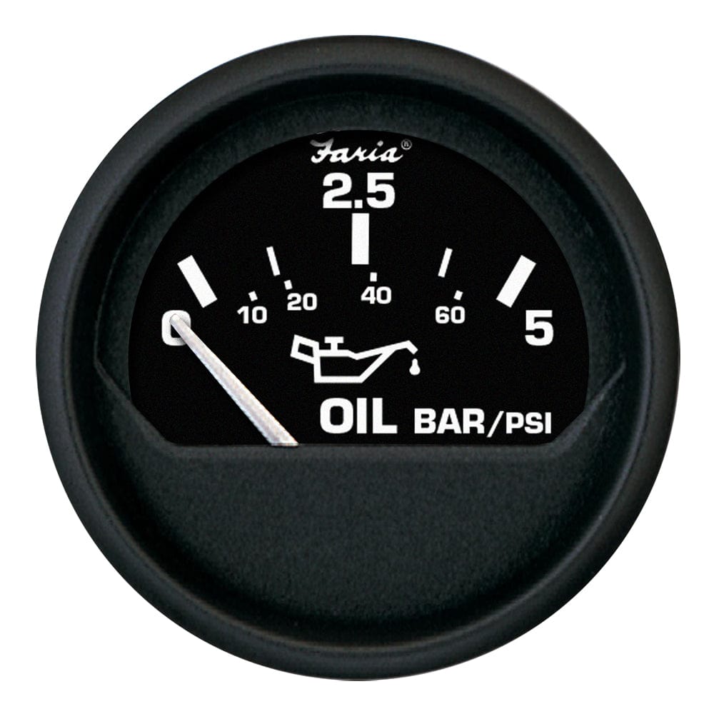 Faria Euro Black 2" Oil Pressure Gauge - Metric (5 Bar) [12805] - The Happy Skipper