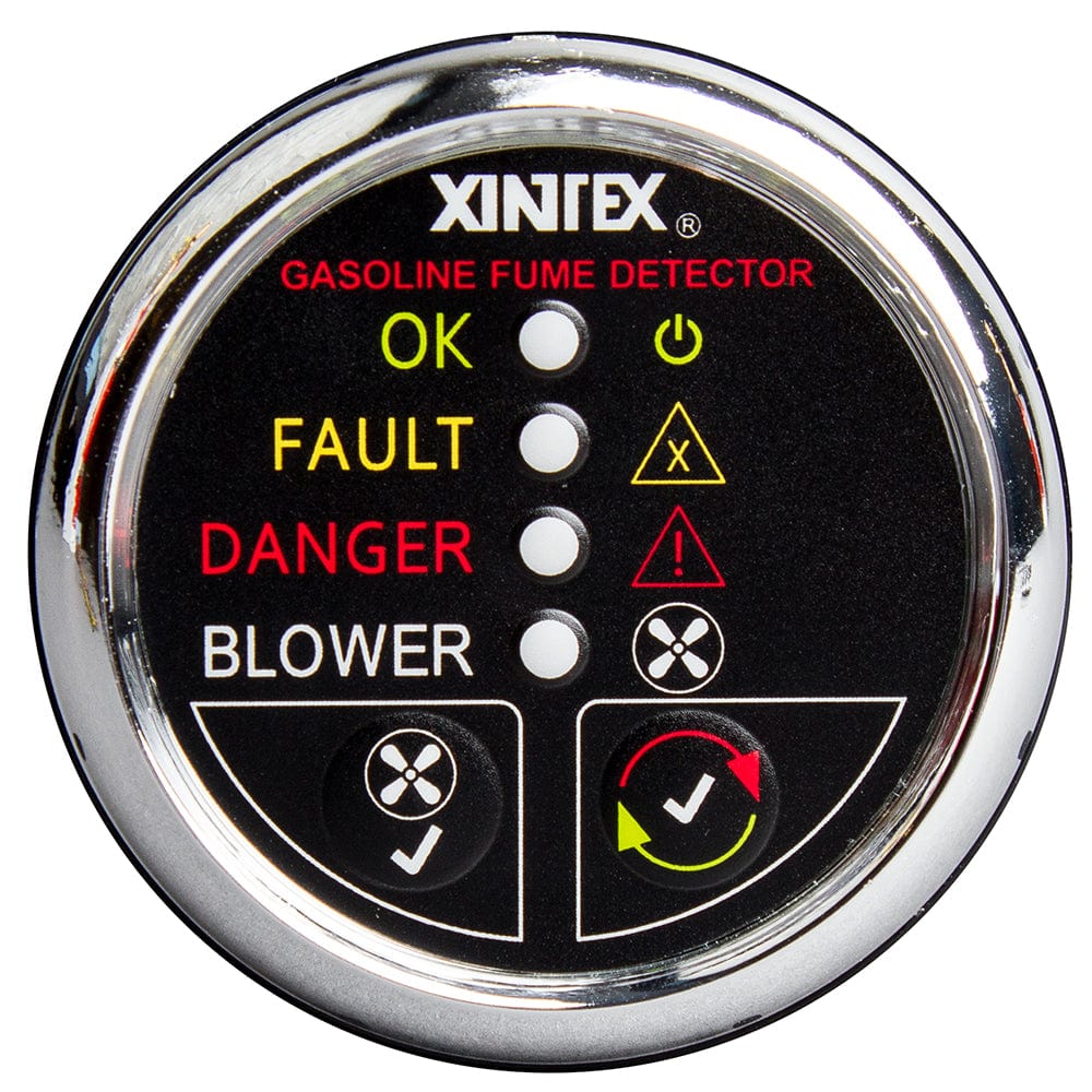Fireboy-Xintex Gasoline Fume Detector w/Blower Control - Chrome Bezel - 12V [G-1CB-R] - The Happy Skipper