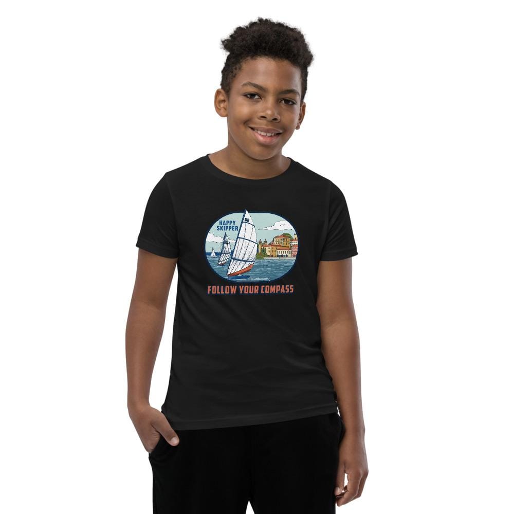 Follow Your Compass™ Chill Sail Design Youth Short Sleeve T-Shirt - The Happy Skipper