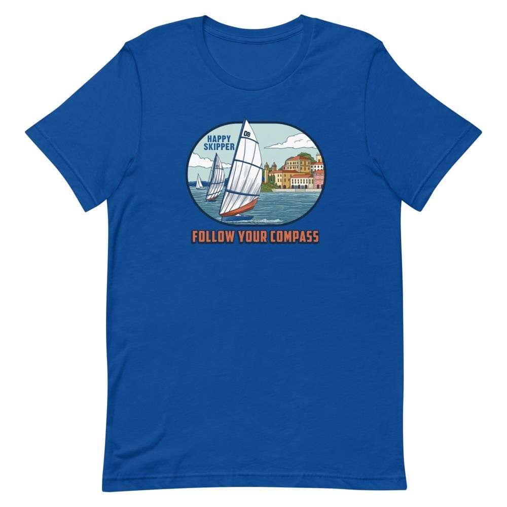 Follow Your Compass™ Chill Sail Short-Sleeve Unisex T-Shirt - The Happy Skipper