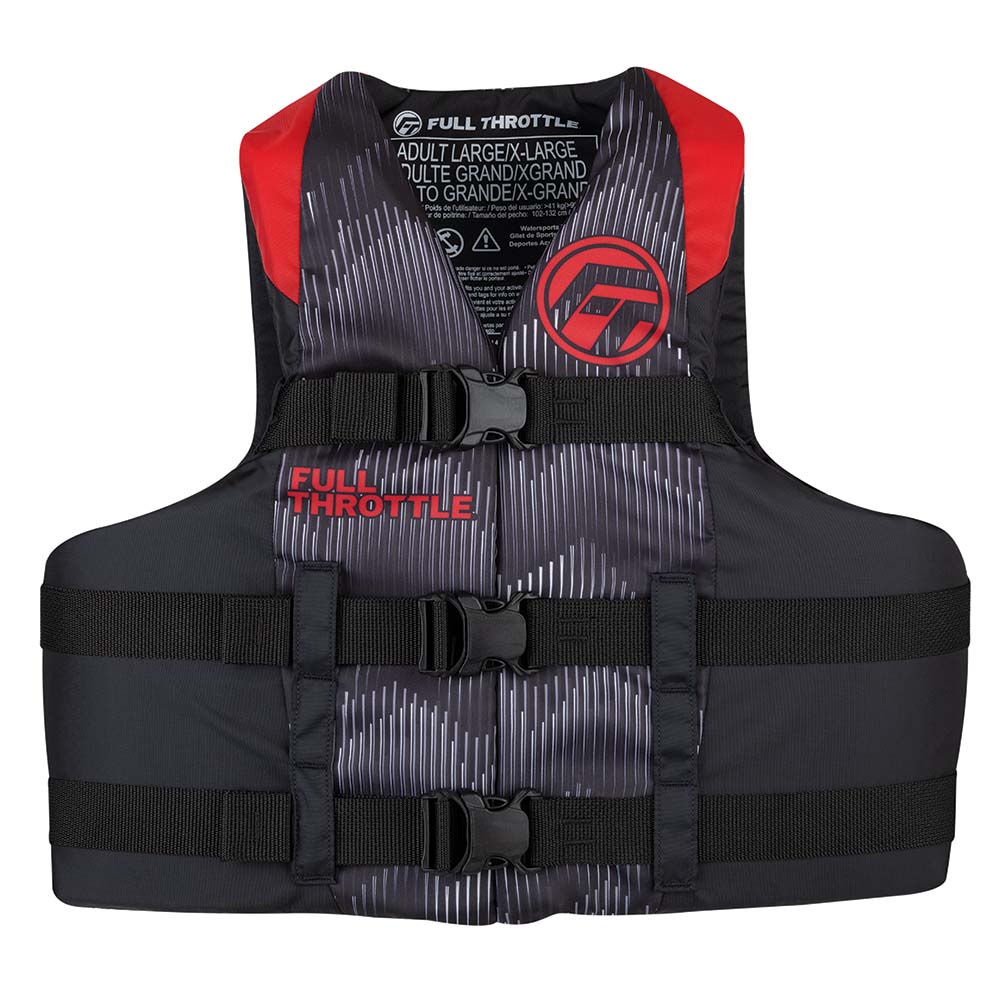 Full Throttle Adult Nylon Life Jacket - S/M - Red/Black [112200-100-030-22] - The Happy Skipper