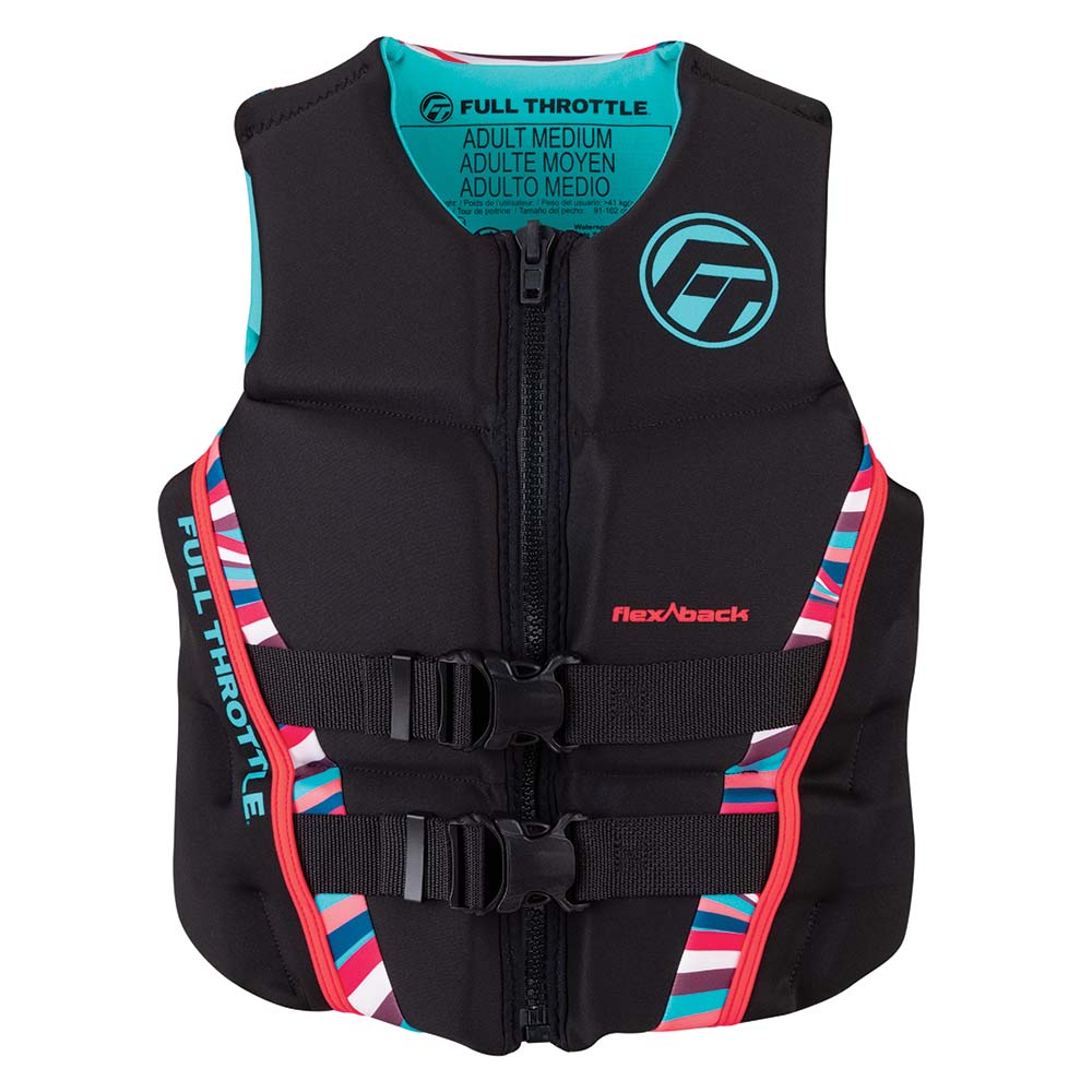 Full Throttle Womens Rapid-Dry Flex-Back Life Jacket - Womens XS - Pink/Black [142500-105-810-22] - The Happy Skipper
