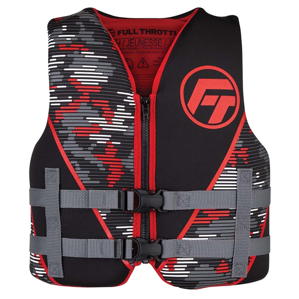 Full Throttle Youth Rapid-Dry Life Jacket - Red/Black [142100-100-002-22] - The Happy Skipper