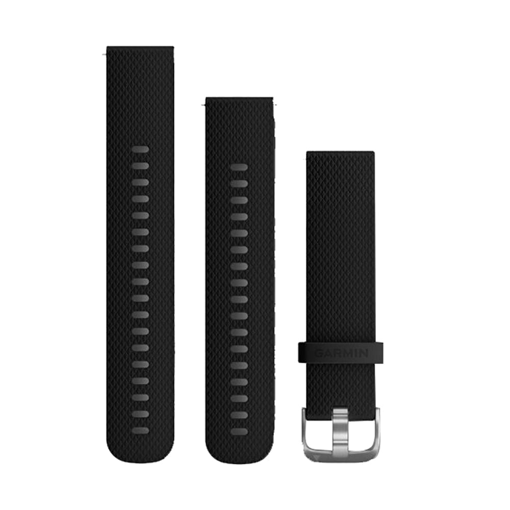 Garmin Quick Release Band (20mm) w/Stainless Steel Hardware - Black Silicone [010-12561-02] - The Happy Skipper