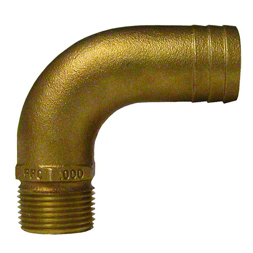 GROCO 1" NPT x 1-1/8" ID Bronze Full Flow 90 Elbow Pipe to Hose Fitting [FFC-1125] - The Happy Skipper