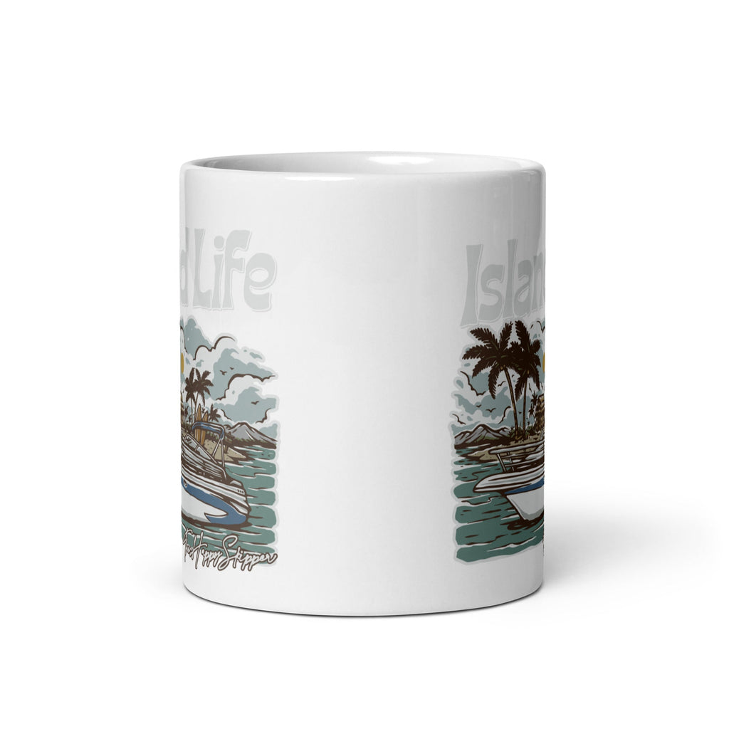 Happy Skipper "Island Life" - White glossy mug - The Happy Skipper