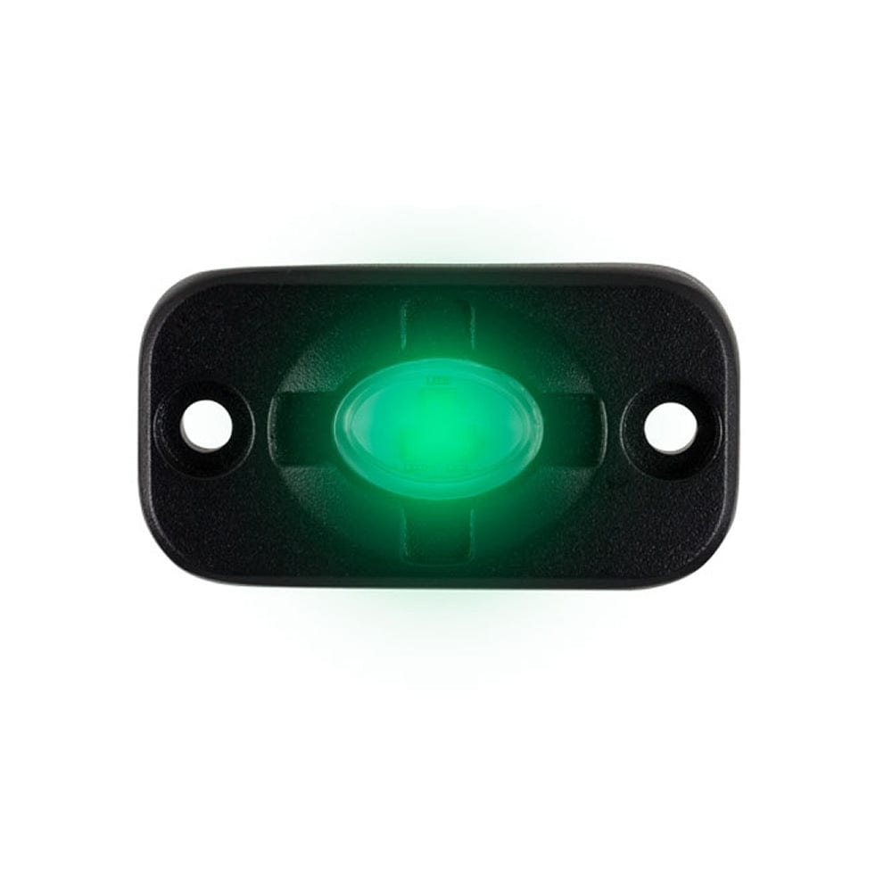 HEISE Auxiliary Accent Lighting Pod - 1.5" x 3" - Black/Green [HE-TL1G] - The Happy Skipper