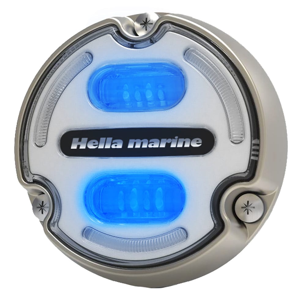 Hella Marine Apelo A2 Blue White Underwater Light - 3000 Lumens - Bronze Housing - White Lens w/Edge Light [016147-101] - The Happy Skipper